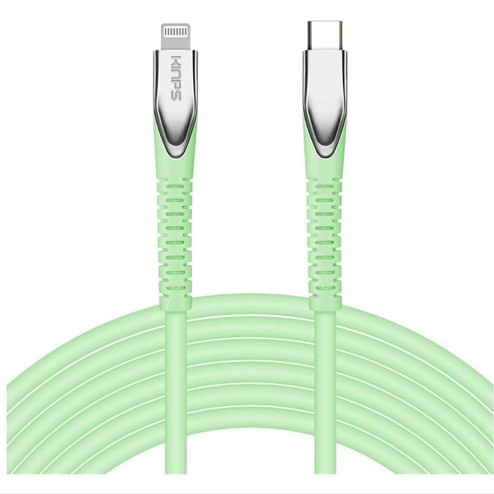 Green USB-C to Lightning Fast Charging Cable [MFI Certified, 10ft]